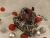 Black with Red & Silver Snow Guinea Pig Ornament