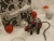 Black with Red & Silver Snow Mouse/Rat Ornament