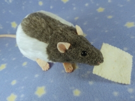 Blue Grey Half-Hooded Rat Plushie