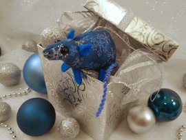 Blue Snowflakes Mouse/Rat Ornament