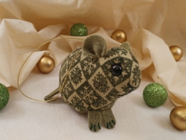 Green Checkered Guinea Pig Ornament