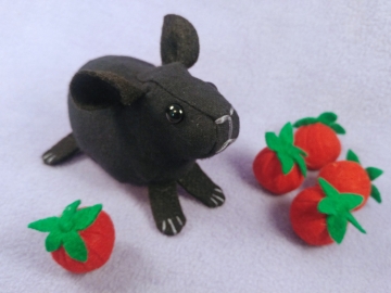 Little Black Hairless Guinea Pig Plushie