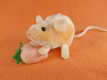 Peach Mouse Plushie with White Belly